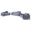 Titan Furnishings Modern Genuine Italian Leather Sofa Set in Light Blue