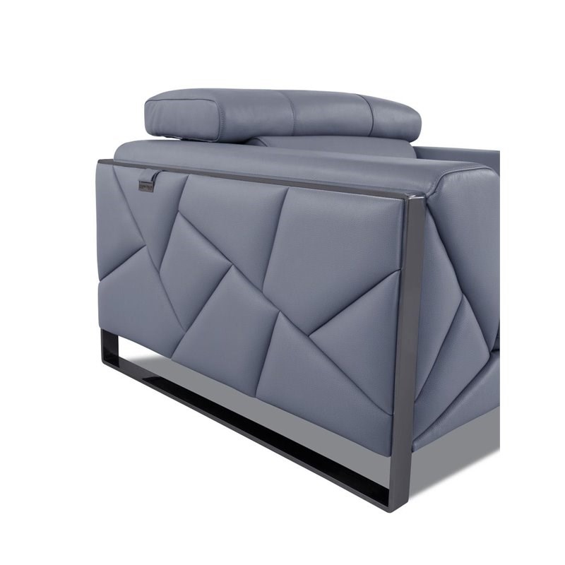 Titan Furnishings Modern Genuine Italian Leather Sofa and Loveseat in Light Blue