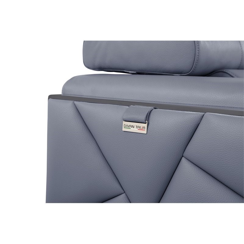 Titan Furnishings Modern Genuine Italian Leather Sofa and Loveseat in Light Blue
