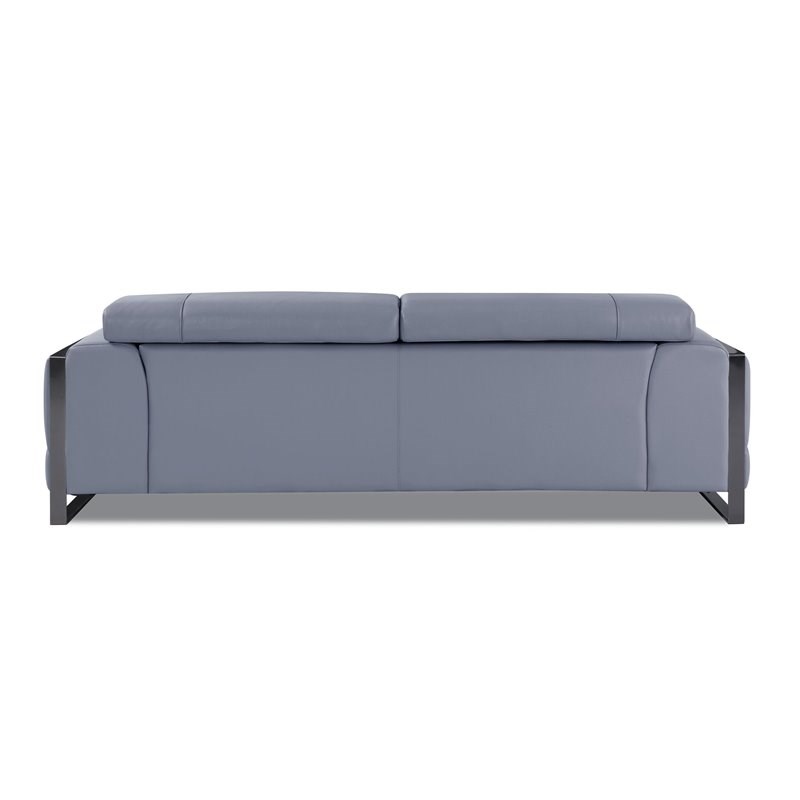 Titan Furnishings Modern Genuine Italian Leather Sofa and Loveseat in Light Blue