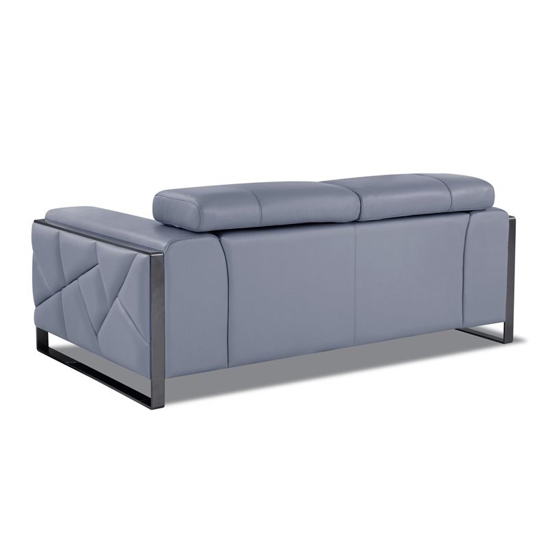 Titan Furnishings Modern Genuine Italian Leather Sofa and Loveseat in Light Blue