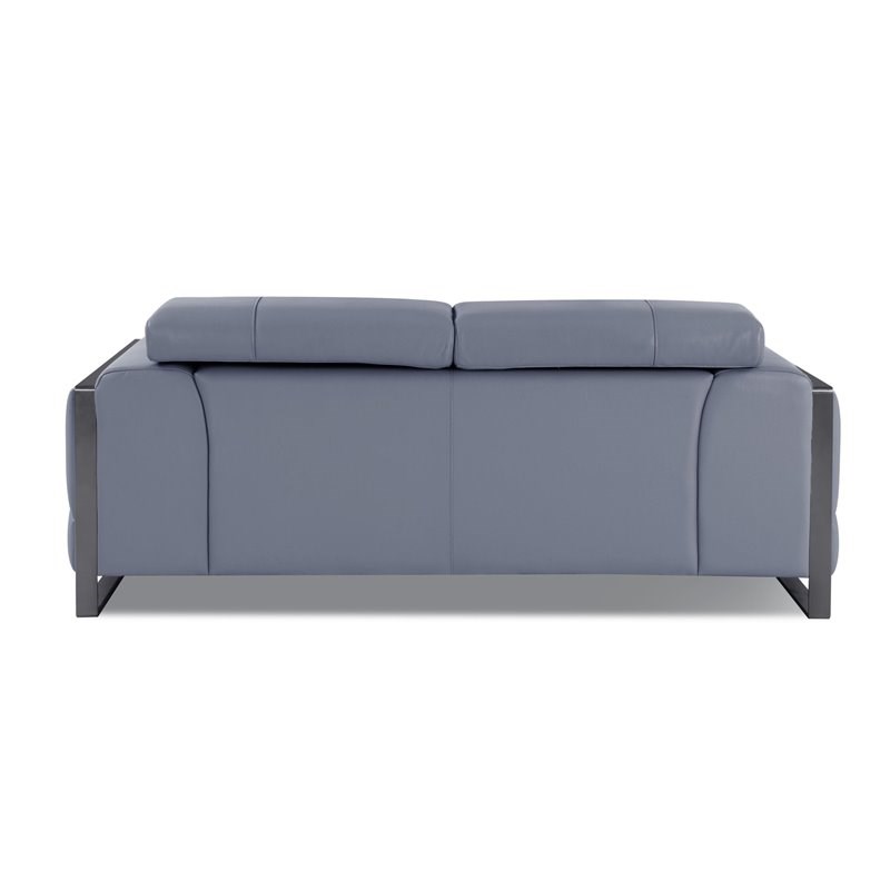 Titan Furnishings Modern Genuine Italian Leather Sofa and Loveseat in Light Blue