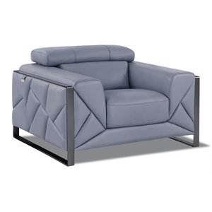 Titan Furnishings 18.5&quot Modern Genuine Italian Leather Chair in Light Blue