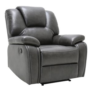 titan furnishings transitional faux leather reclining sofa set in gray