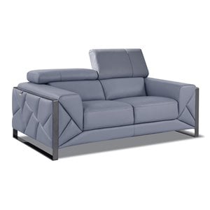 Titan Furnishings 75&quot Modern Genuine Italian Leather Loveseat in Light Blue