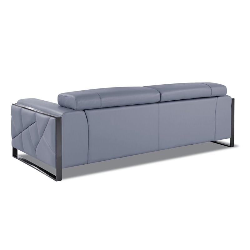 Titan Furnishings Modern Genuine Italian Leather Sofa in Light Blue