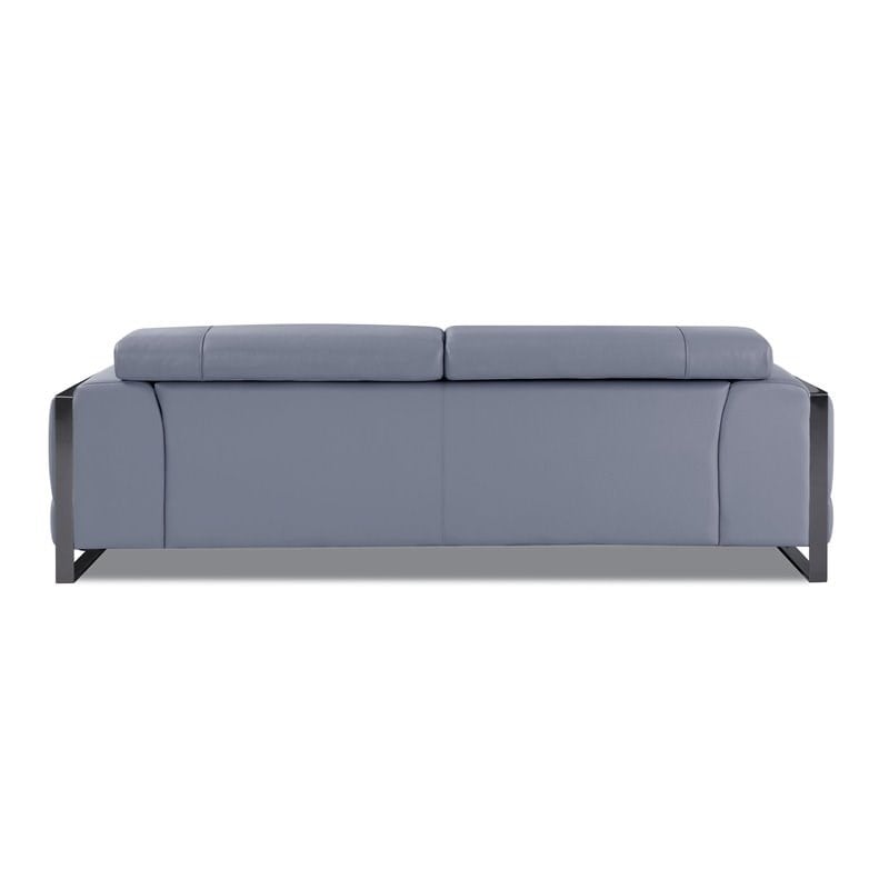 Titan Furnishings Modern Genuine Italian Leather Sofa in Light Blue
