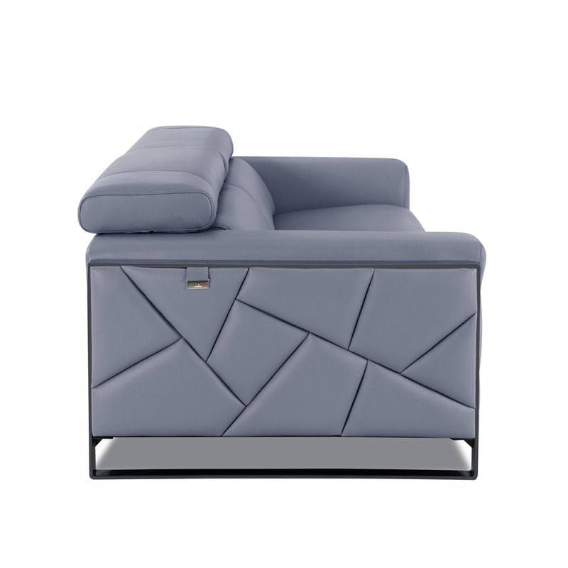 Titan Furnishings Modern Genuine Italian Leather Sofa in Light Blue