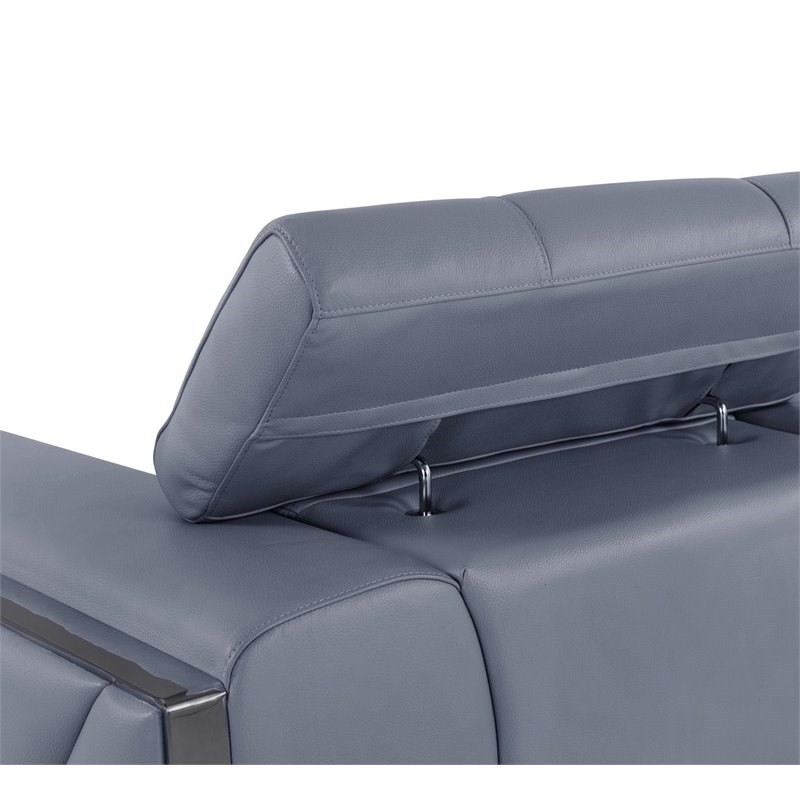 Titan Furnishings Modern Genuine Italian Leather Sofa in Light Blue