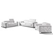 Titan Furnishings Modern Genuine Italian Leather Upholstered Sofa Set in White