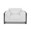 Titan Furnishings Modern Genuine Italian Leather Upholstered Sofa Set in White