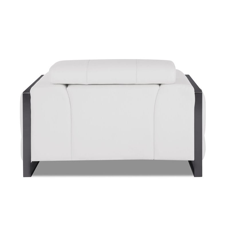 Titan Furnishings Modern Genuine Italian Leather Upholstered Sofa Set in White