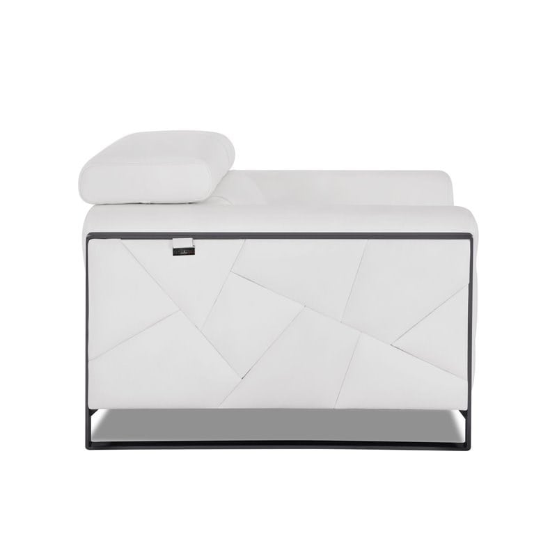 Titan Furnishings Modern Genuine Italian Leather Upholstered Sofa Set in White