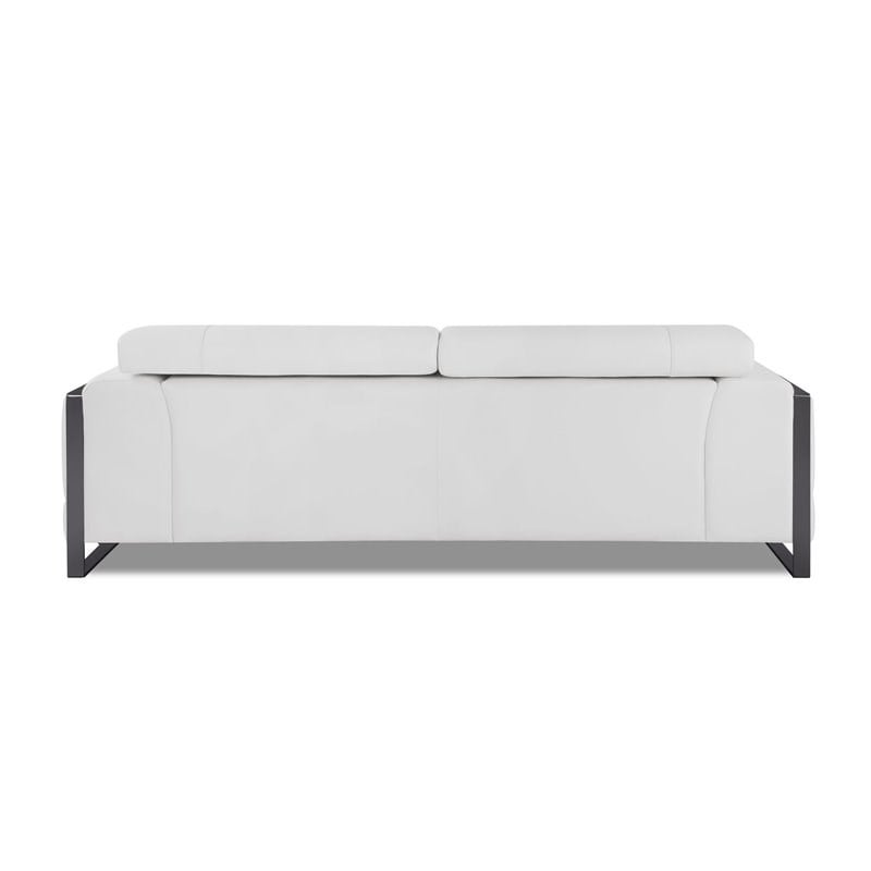Titan Furnishings Modern Genuine Italian Leather Upholstered Sofa Set in White