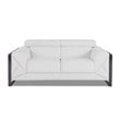 Titan Furnishings Modern Genuine Italian Leather Upholstered Sofa Set in White