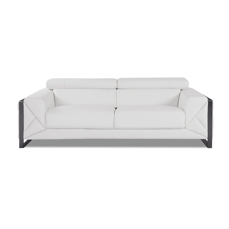 Titan Furnishings Modern Genuine Italian Leather Sofa and Loveseat in White