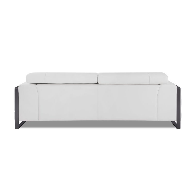 Titan Furnishings Modern Genuine Italian Leather Sofa and Loveseat in White