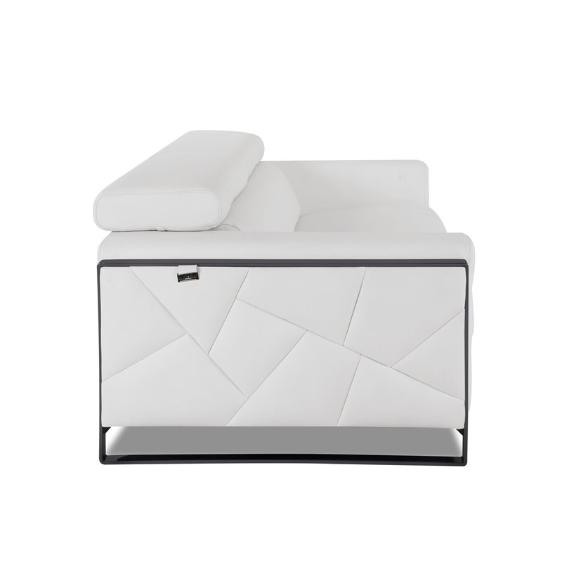 Titan Furnishings Modern Genuine Italian Leather Sofa and Loveseat in White