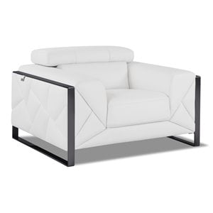 Titan Furnishings 18.5&quot Modern Genuine Italian Leather Chair in White