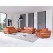 Titan Furnishings Modern Italian Leather Upholstered Sofa Set in Camel Brown