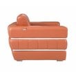 Titan Furnishings Modern Italian Leather Upholstered Sofa Set in Camel Brown