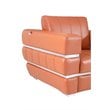 Titan Furnishings Modern Italian Leather Upholstered Sofa Set in Camel Brown