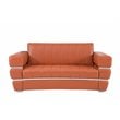 Titan Furnishings Modern Italian Leather Upholstered Sofa Set in Camel Brown