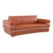 Titan Furnishings Modern Italian Leather Upholstered Sofa Set in Camel Brown