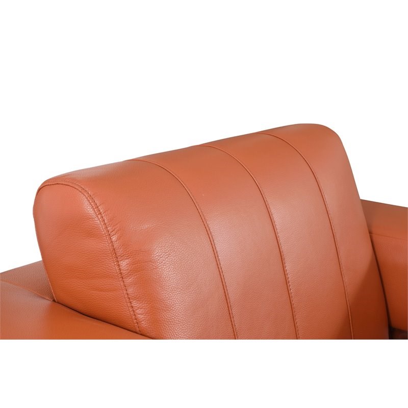 Titan Furnishings Modern Italian Leather Sofa and Loveseat Set in Brown