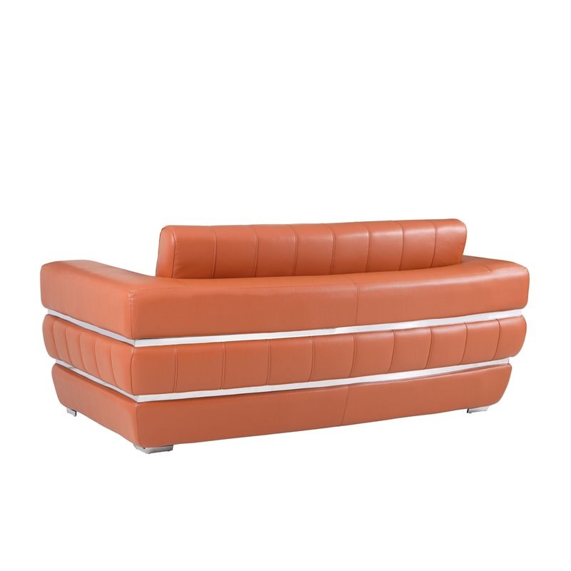 Titan Furnishings Modern Italian Leather Sofa and Loveseat Set in Brown