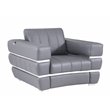 Titan Furnishings Modern Italian Leather Upholstered Sofa Set in Dark Gray