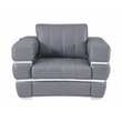 Titan Furnishings Modern Italian Leather Upholstered Sofa Set in Dark Gray