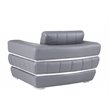 Titan Furnishings Modern Italian Leather Upholstered Sofa Set in Dark Gray
