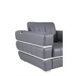 Titan Furnishings Modern Italian Leather Upholstered Sofa Set in Dark Gray