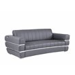 Titan Furnishings Modern Italian Leather Upholstered Sofa Set in Dark Gray