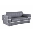 Titan Furnishings Modern Italian Leather Upholstered Sofa Set in Dark Gray
