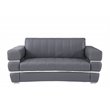 Titan Furnishings Modern Italian Leather Upholstered Sofa Set in Dark Gray