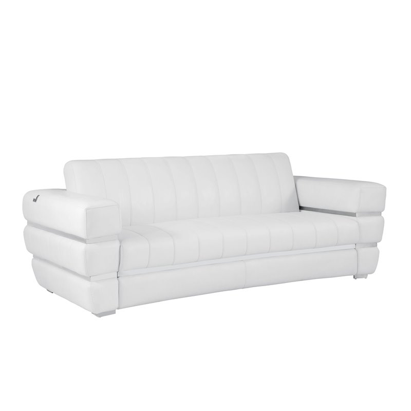 Titan Furnishings Modern Italian Leather Upholstered Sofa Set in White