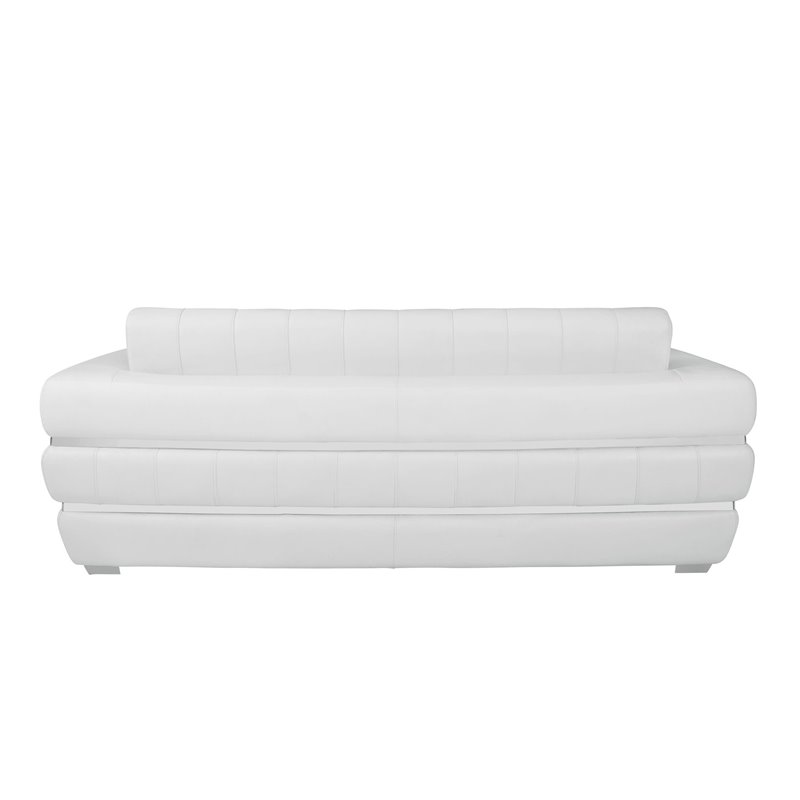 Titan Furnishings Modern Italian Leather Upholstered Sofa Set in White