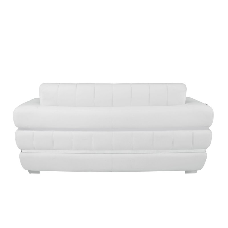 Titan Furnishings Modern Italian Leather Upholstered Sofa Set in White