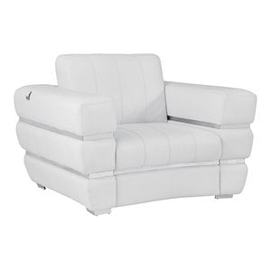 Titan Furnishings 35&quot Modern Genuine Italian Leather Chair in White