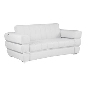 Titan Furnishings 75&quot Genuine Italian Leather Loveseat in White