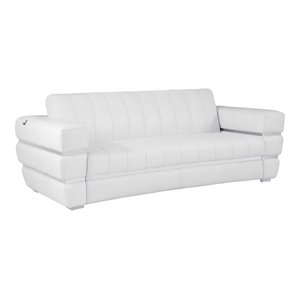 Titan Furnishings 35&quot Modern Genuine Italian Leather Sofa in White