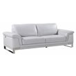 Titan Furnishings Genuine Italian Leather Upholstered Sofa Set in Gray