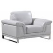 Titan Furnishings Genuine Italian Leather Upholstered Sofa Set in Gray