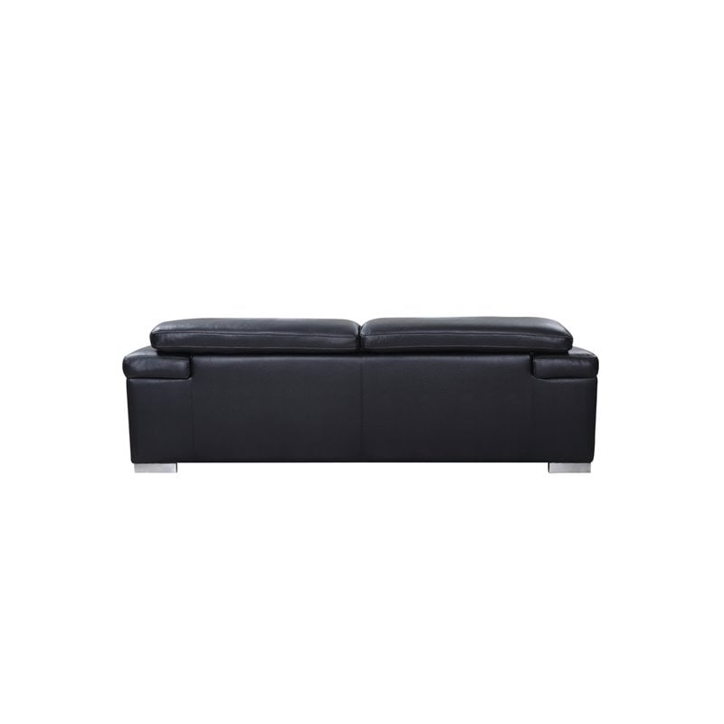 Titan Furnishings Genuine Italian Leather Sofa and Loveseat Set in Black