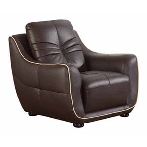 Titan Furnishings 17&quot Modern Faux Leather Upholstered Chair in Brown