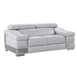 Titan Furnishings Genuine Italian Leather Upholstered Sofa Set in Light Gray