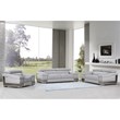 Titan Furnishings Genuine Italian Leather Upholstered Sofa Set in Light Gray