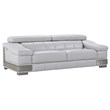Titan Furnishings Genuine Italian Leather Upholstered Sofa Set in Light Gray